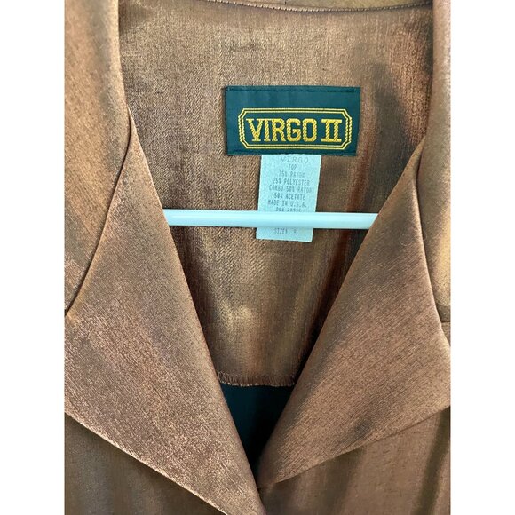 Vintage Virgo II Bronze Metallic Black Jumpsuit 80s/90s NWT Sz 8 - Picture 2 of 8